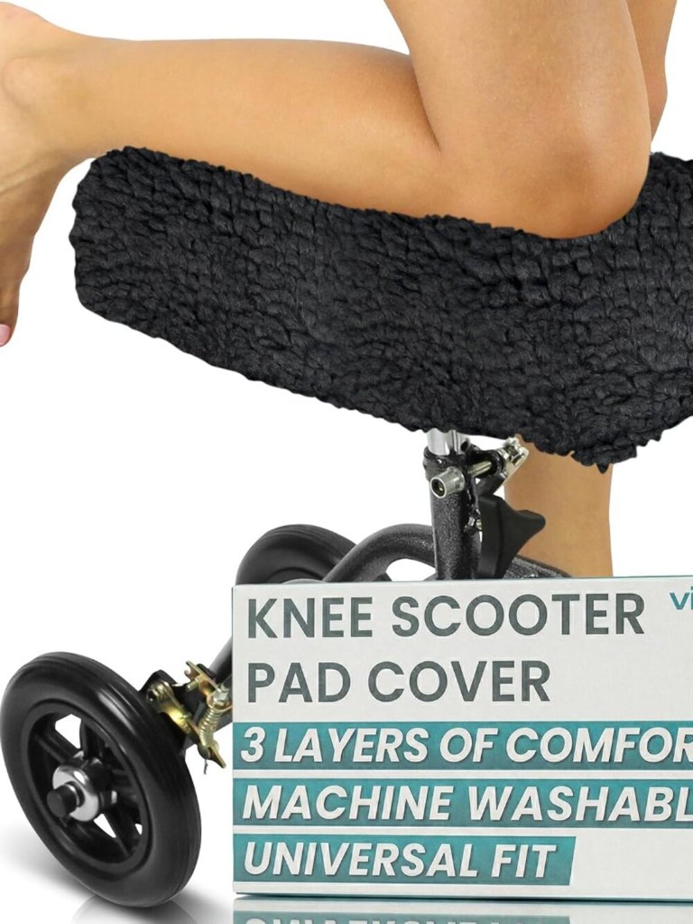 Knee Scooter Pad Cover - Soft Adult Sheepskin Memory Foam